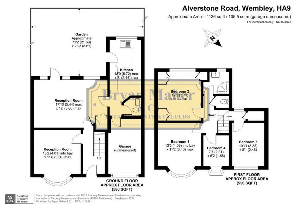 Floorplan for Alverstone Road, Wembley