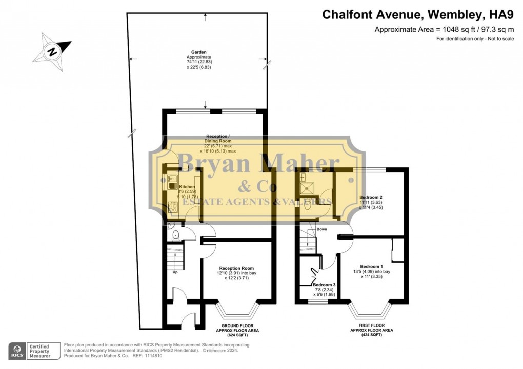Floorplan for Chalfont Avenue, Wembley