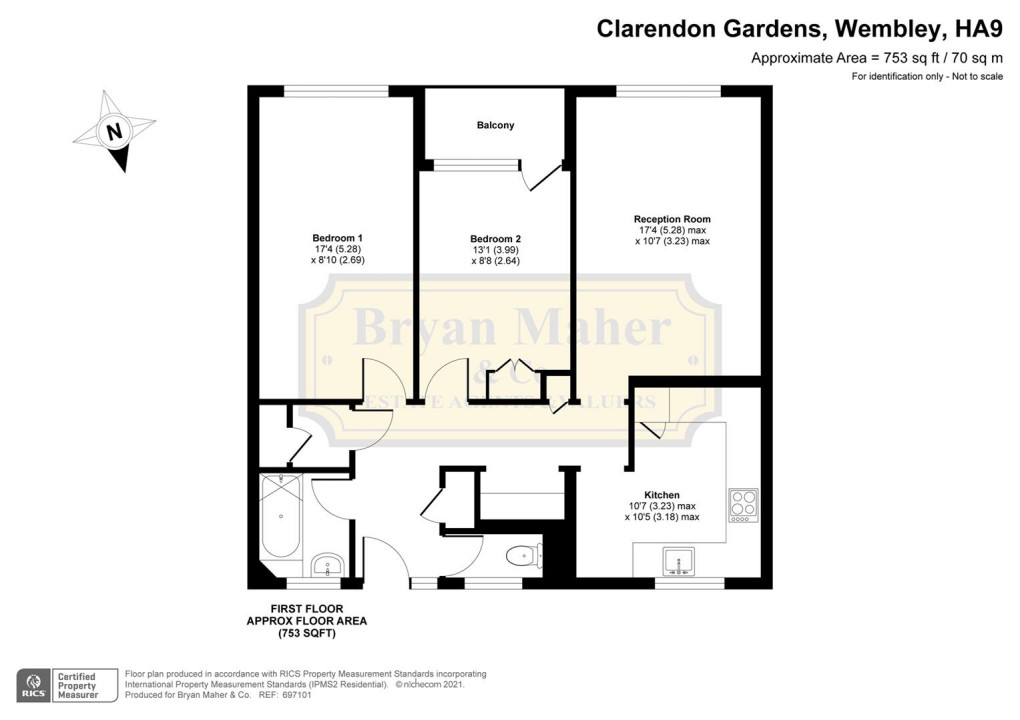 Floorplan for Clarendon Gardens, WEMBLEY