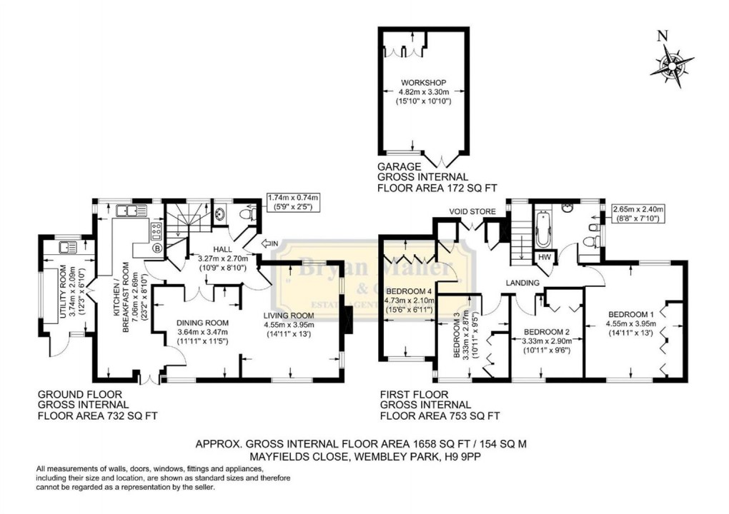 Floorplan for Mayfields Close, WEMBLEY PARK