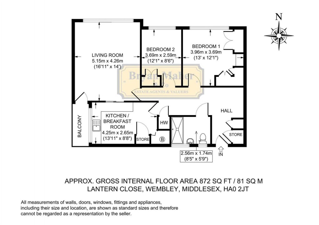 Floorplan for Lantern Close, Wembley