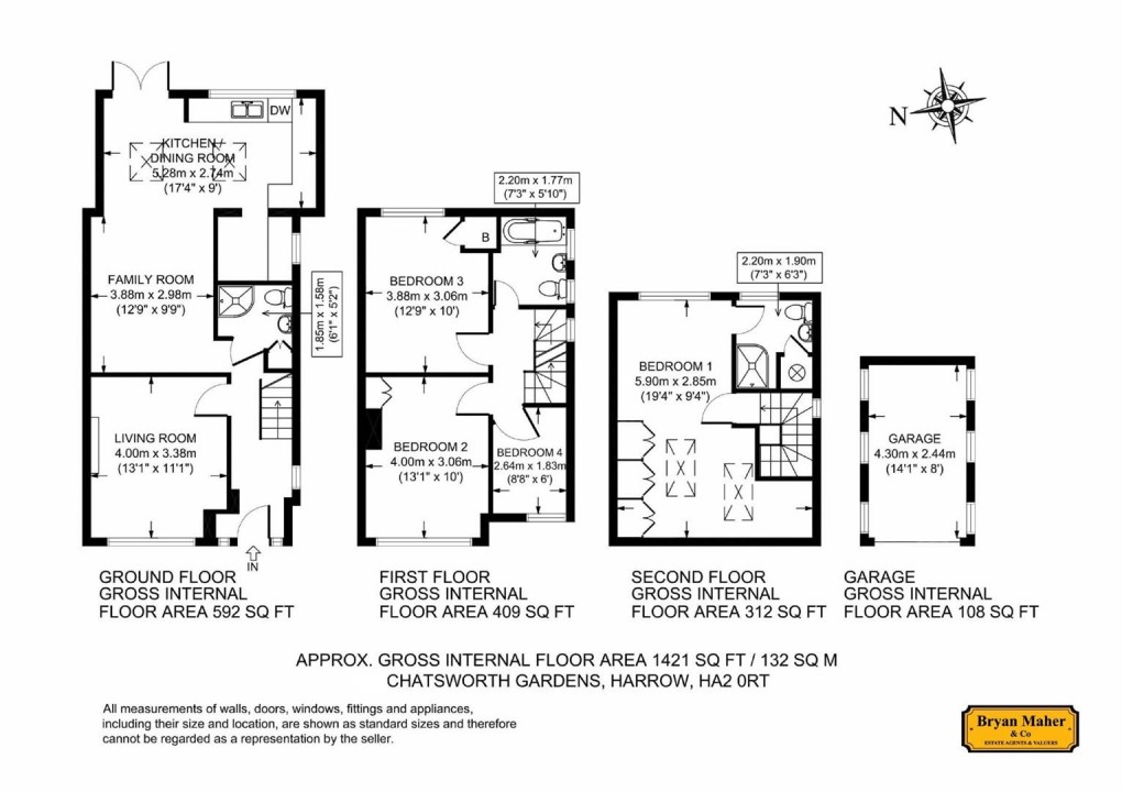 Floorplan for Chatsworth Gardens, WEST HARROW