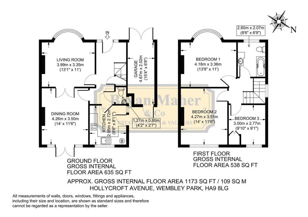 Floorplan for Hollycroft Avenue, WEMBLEY PARK