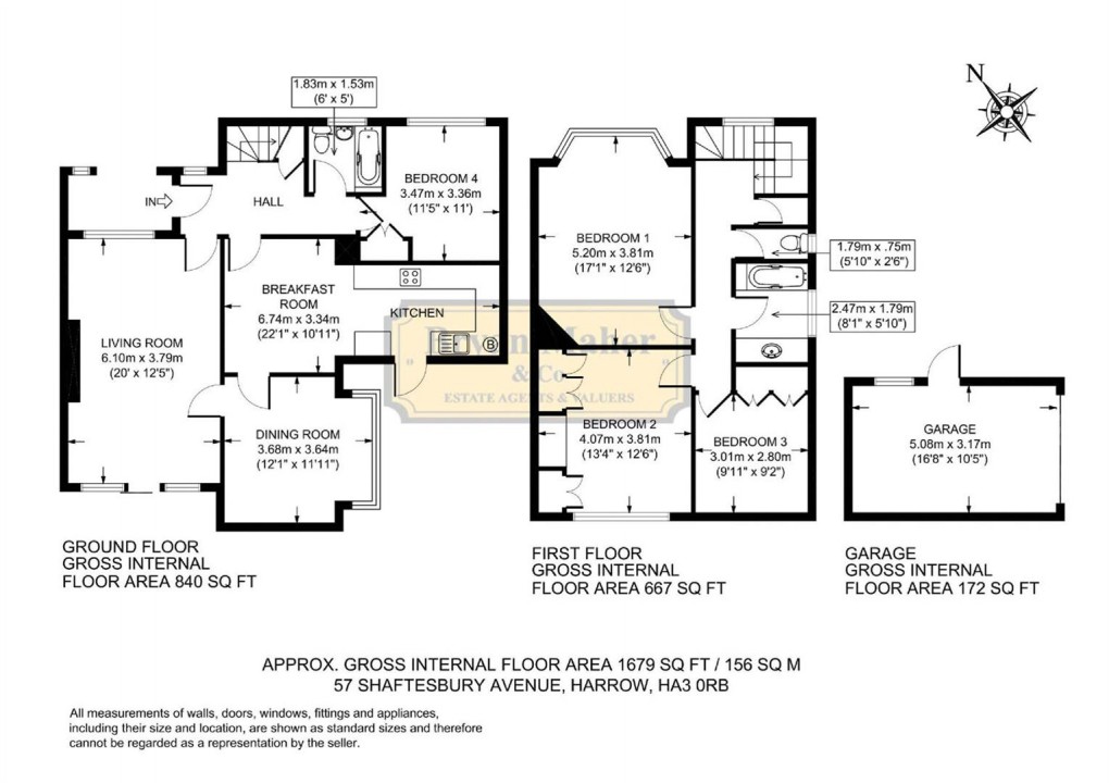 Floorplan for Shaftesbury Avenue, Kenton, HARROW