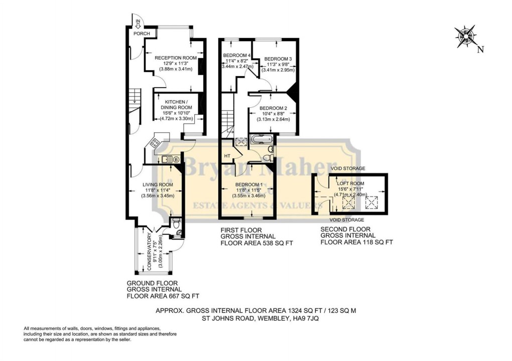 Floorplan for St Johns Road, WEMBLEY