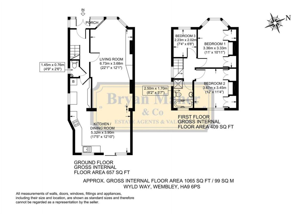 Floorplan for Wyld Way, WEMBLEY