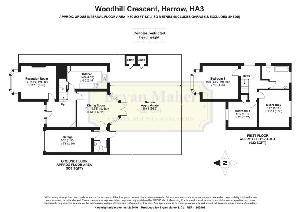 Floorplan for Woodhill Crescent, Harrow