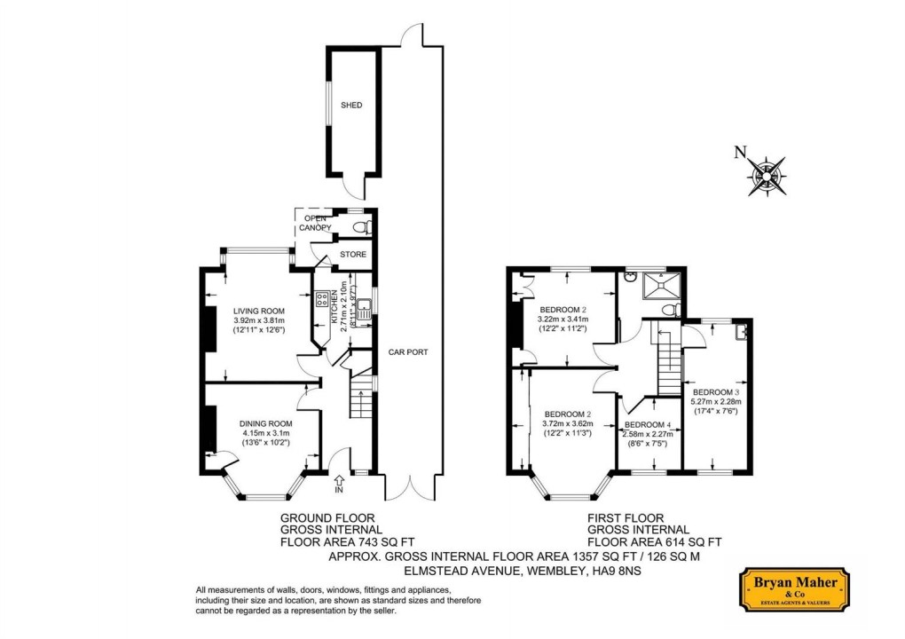 Floorplan for Elmstead Avenue, WEMBLEY