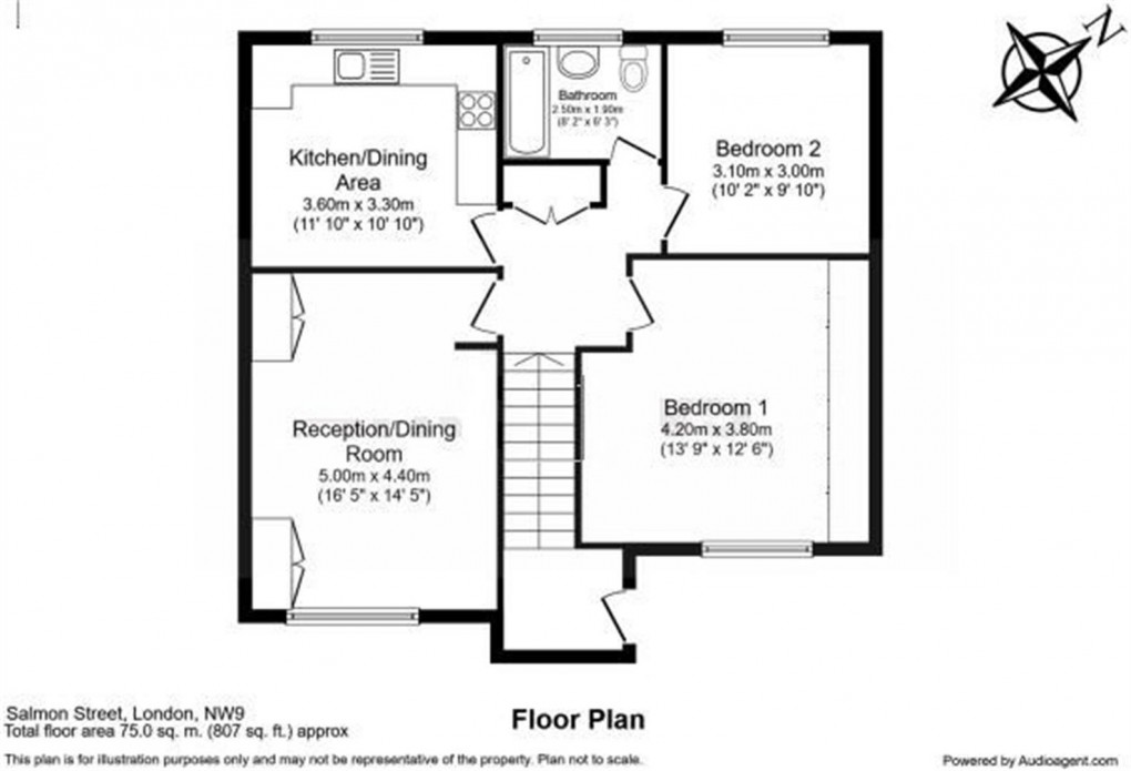 Floorplan for Salmon Street, London