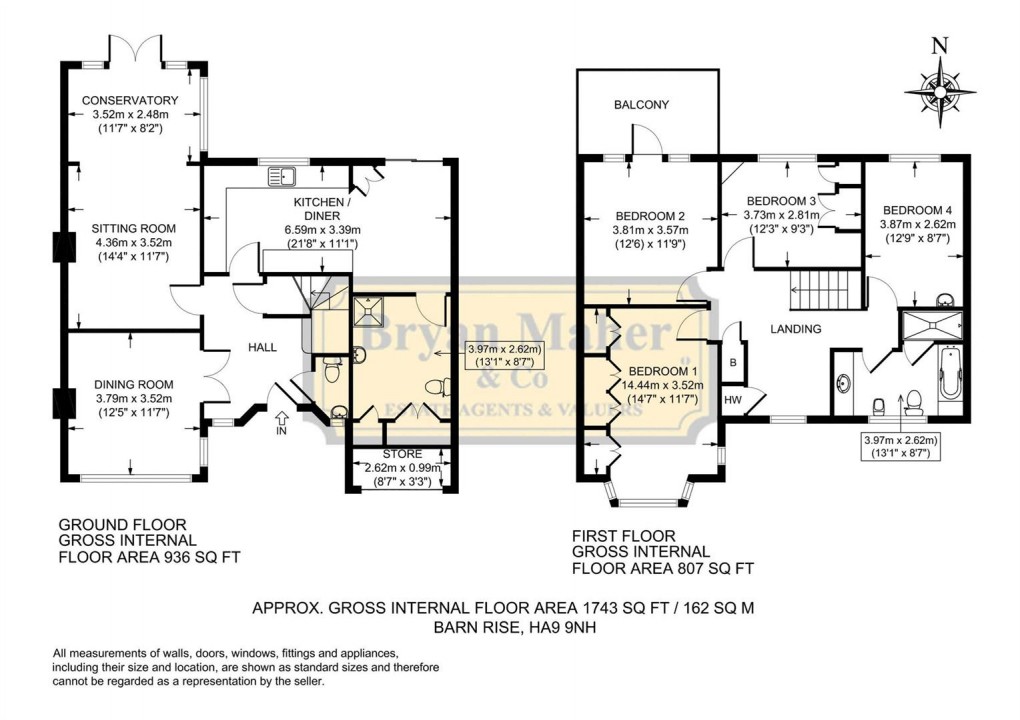 Floorplan for Barn Rise, WEMBLEY PARK