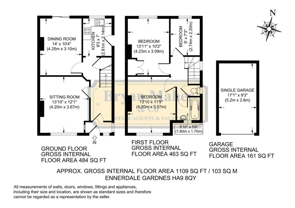 Floorplan for Ennerdale Gardens, WEMBLEY