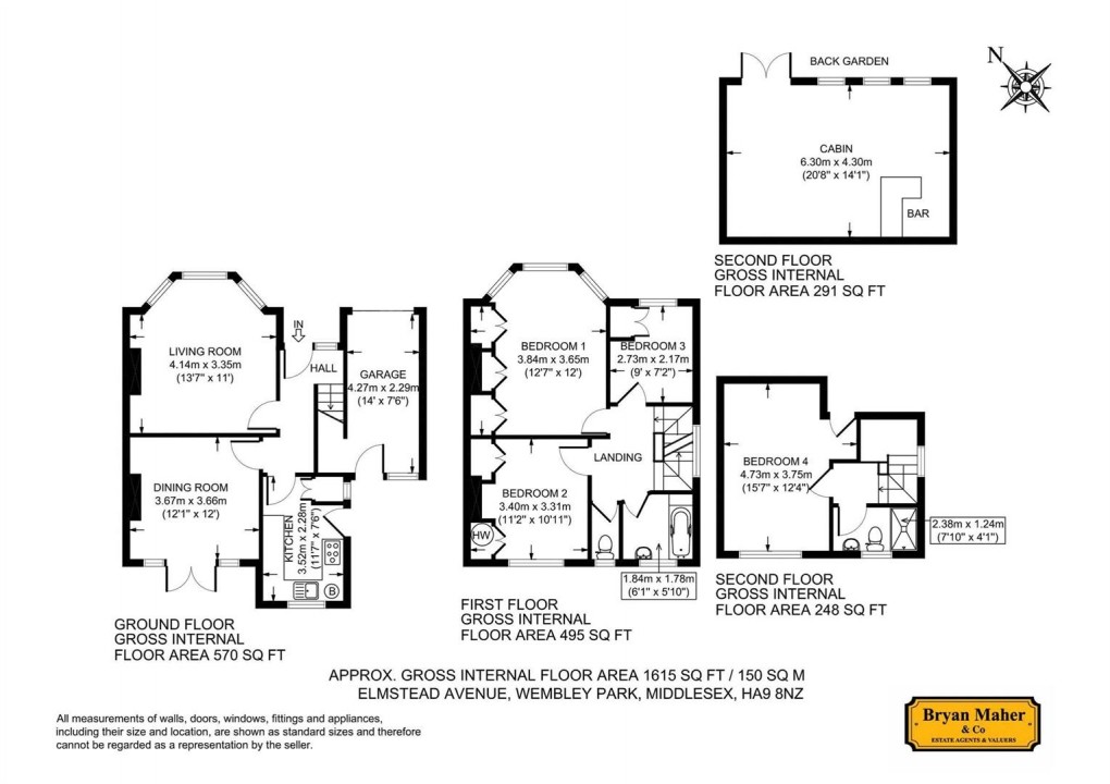 Floorplan for Elmstead Avenue, WEMBLEY PARK