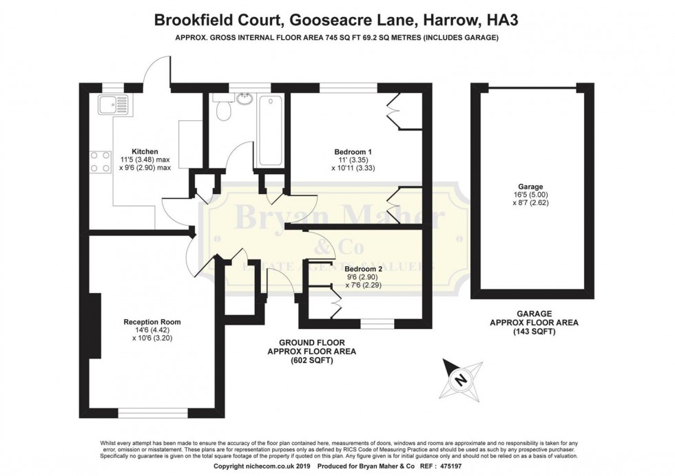 Floorplan for Brookfield Court, Gooseacre Lane, HARROW