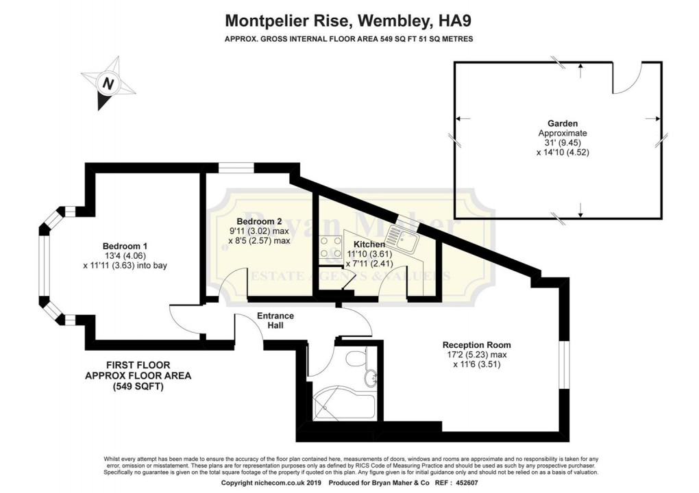 Floorplan for Montpelier Rise, WEMBLEY