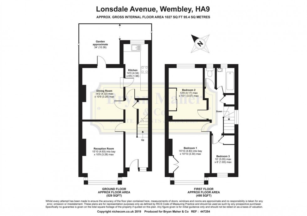 Floorplan for Lonsdale Avenue, WEMBLEY