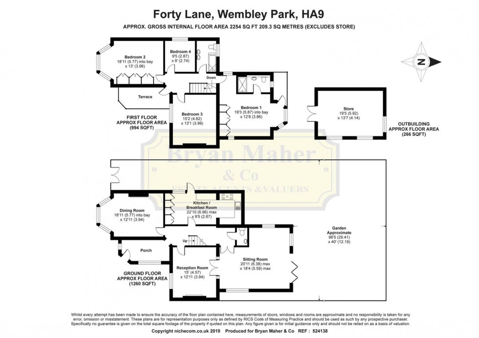 Floorplan for Forty Lane, WEMBLEY PARK