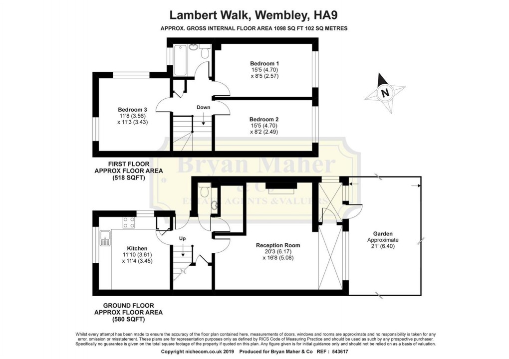Floorplan for Lambert Walk, WEMBLEY