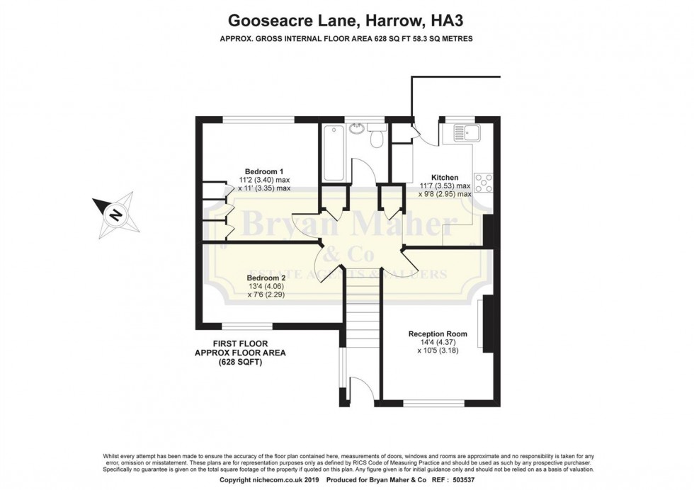 Floorplan for Brookfield Court, Gooseacre Lane, HARROW