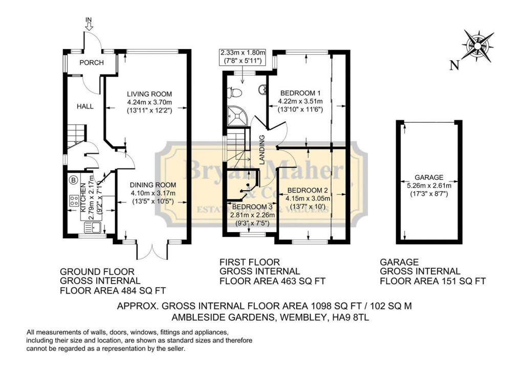 Floorplan for Ambleside Gardens, Wembley