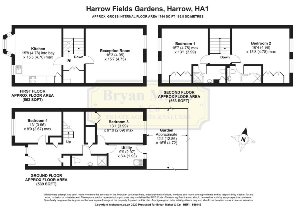 Floorplan for Harrow Fields Gardens, HARROW