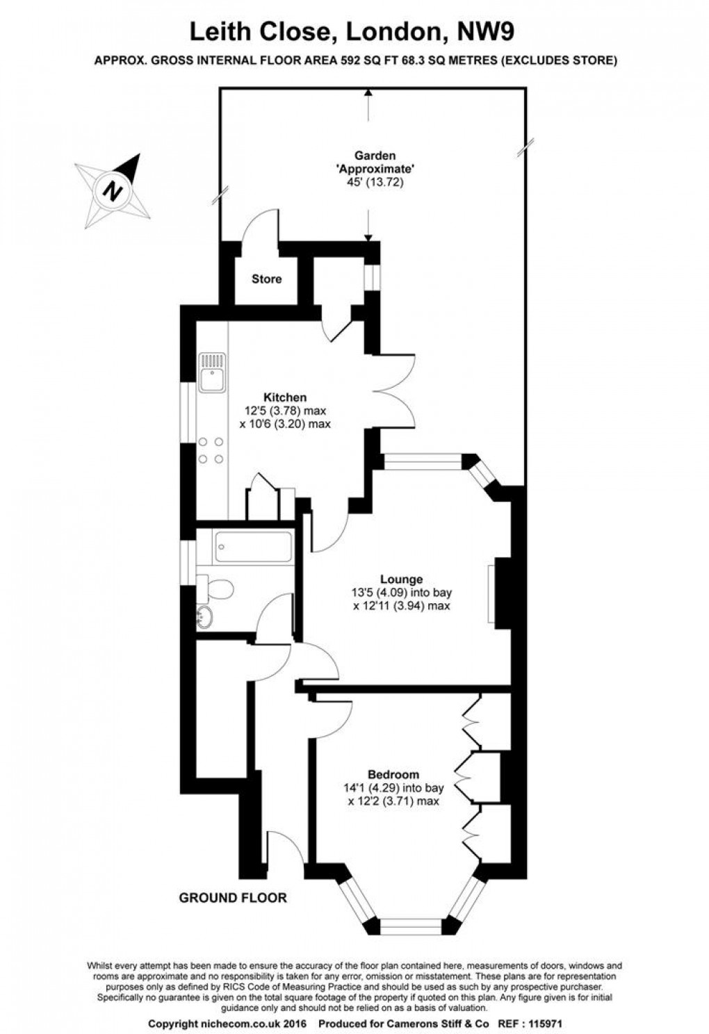 Floorplan for Leith Close, London