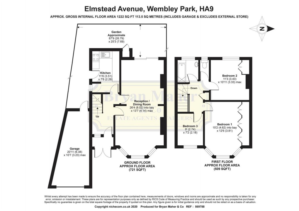 Floorplan for Elmstead Avenue, WEMBLEY PARK