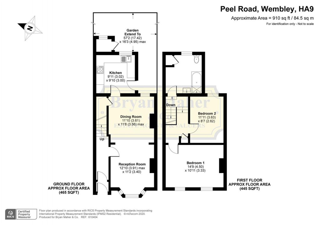 Floorplan for Peel Road, WEMBLEY