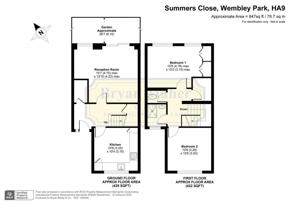 Floorplan for Summers Close, WEMBLEY