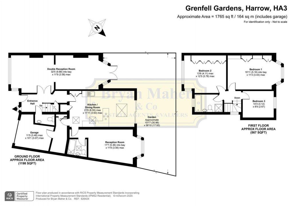 Floorplan for Grenfell Gardens, HARROW