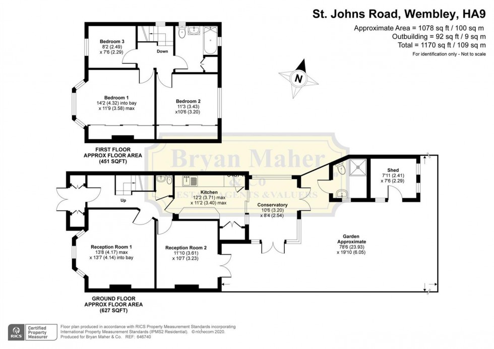 Floorplan for St Johns Road, WEMBLEY