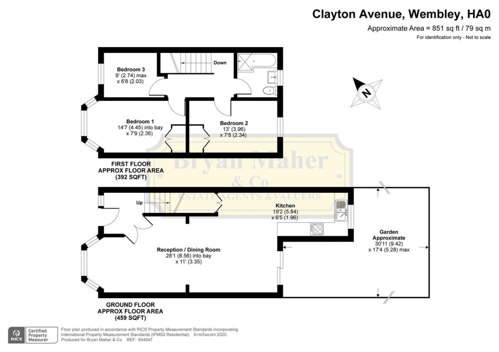 Floorplan for Clayton Avenue, WEMBLEY
