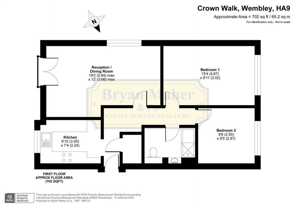 Floorplan for Crown Walk, WEMBLEY PARK