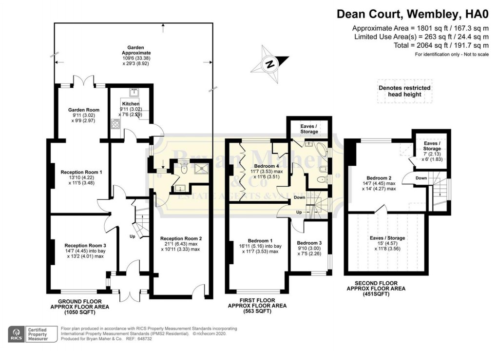 Floorplan for Dean Court, WEMBLEY