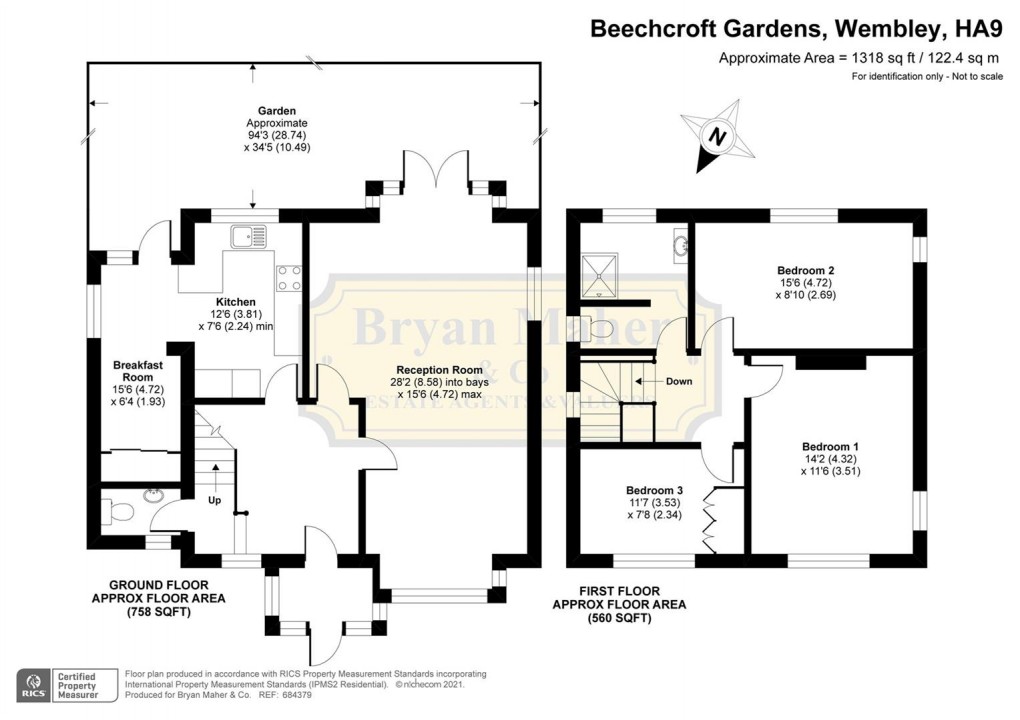 Floorplan for Beechcroft Gardens, WEMBLEY PARK