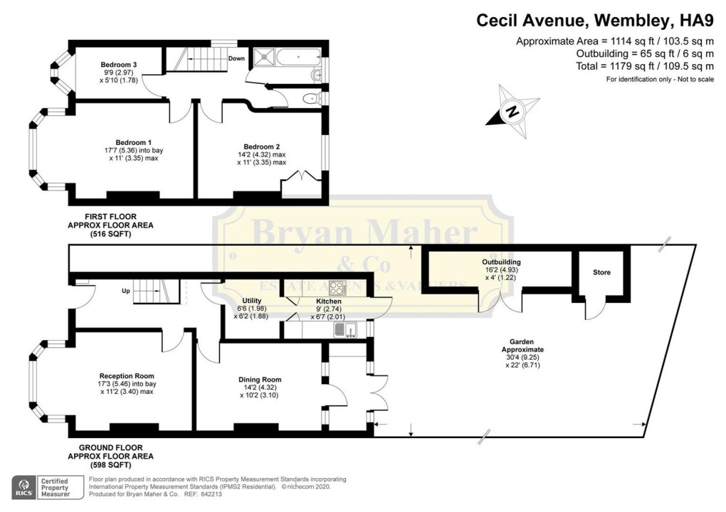 Floorplan for Cecil Avenue, WEMBLEY