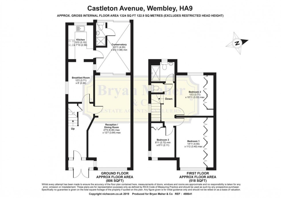 Floorplan for Castleton Avenue, WEMBLEY