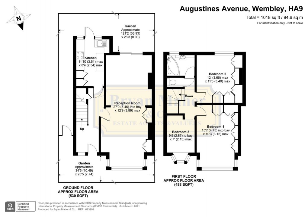 Floorplan for St Augustines Avenue, WEMBLEY
