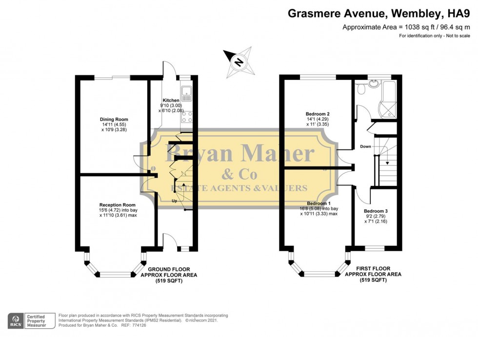 Floorplan for Grasmere Avenue, Wembley