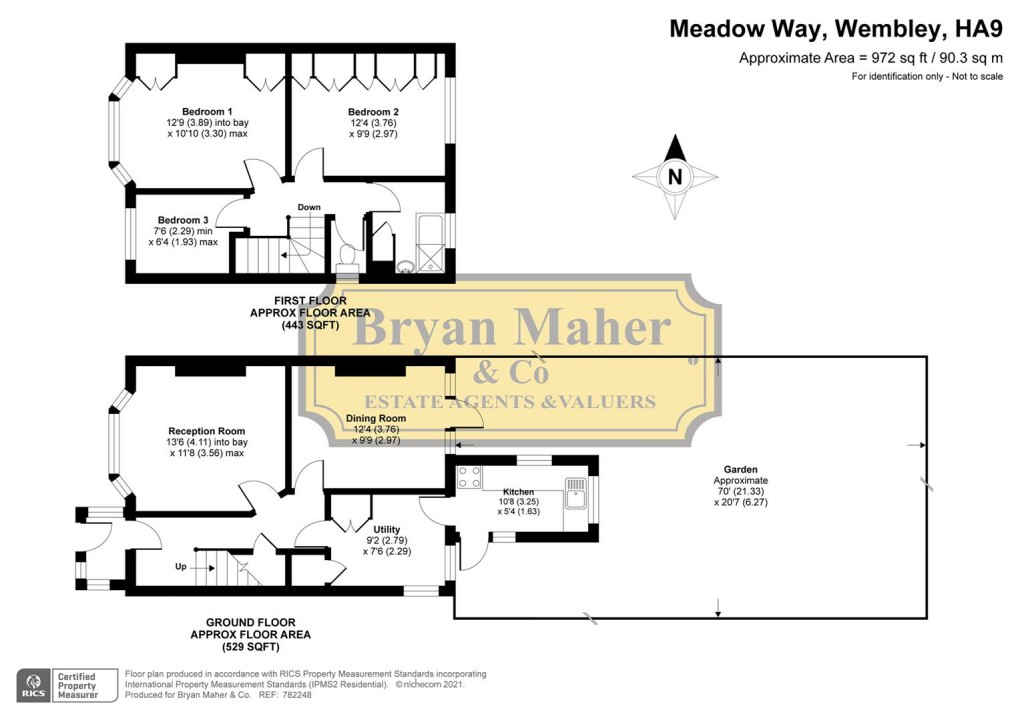 Floorplan for Meadow Way, Wembley