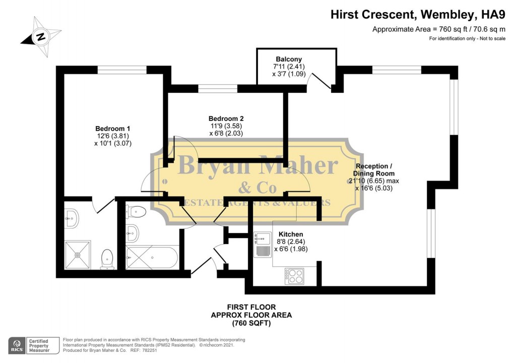 Floorplan for Hirst Crescent, Wembley