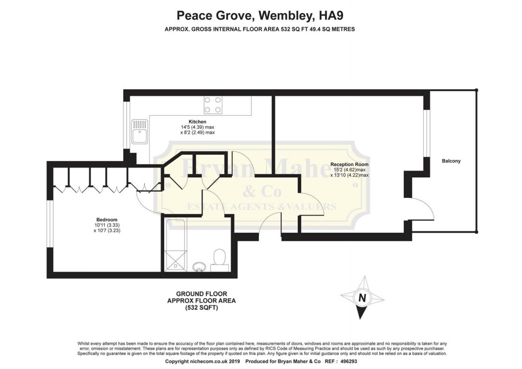 Floorplan for Peace Grove, WEMBLEY PARK