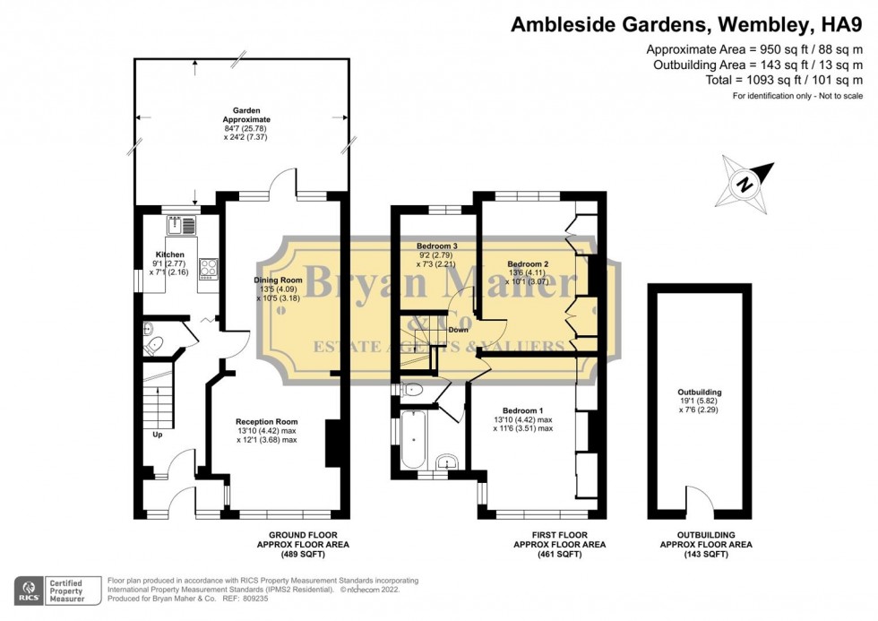 Floorplan for Ambleside Gardens, Wembley