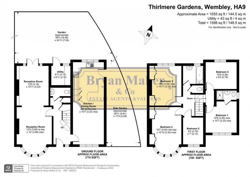 Floorplan for Thirlmere Gardens, Wembley