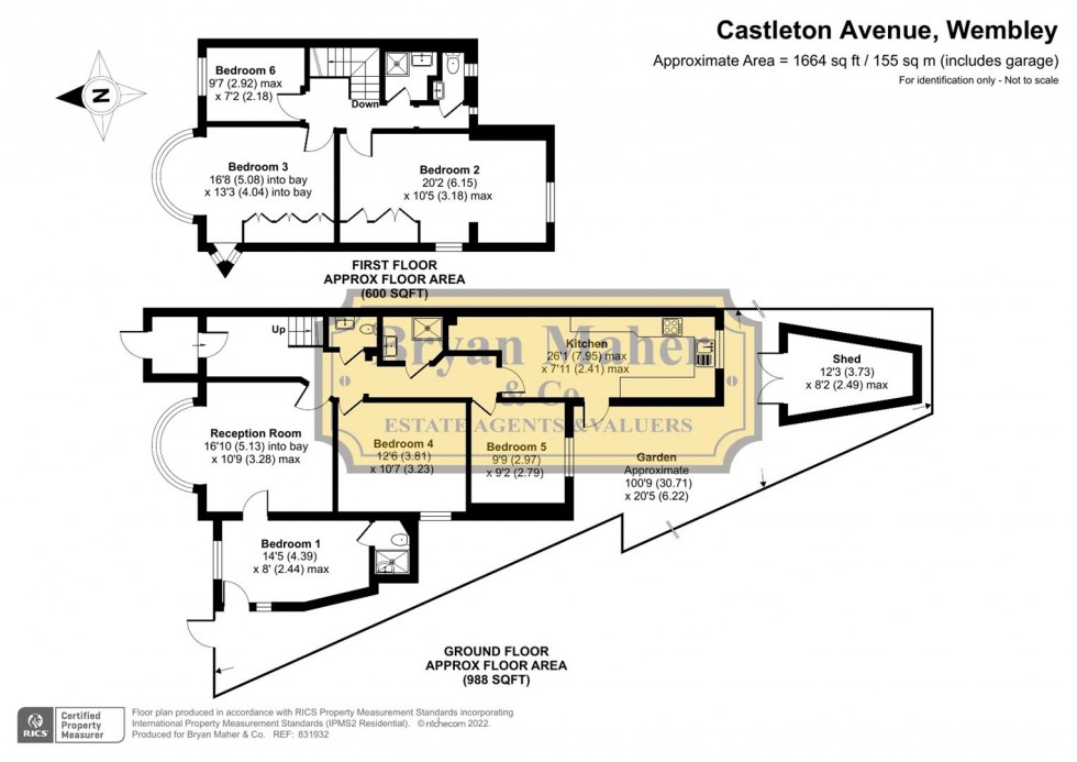 Floorplan for Castleton Avenue, Wembley