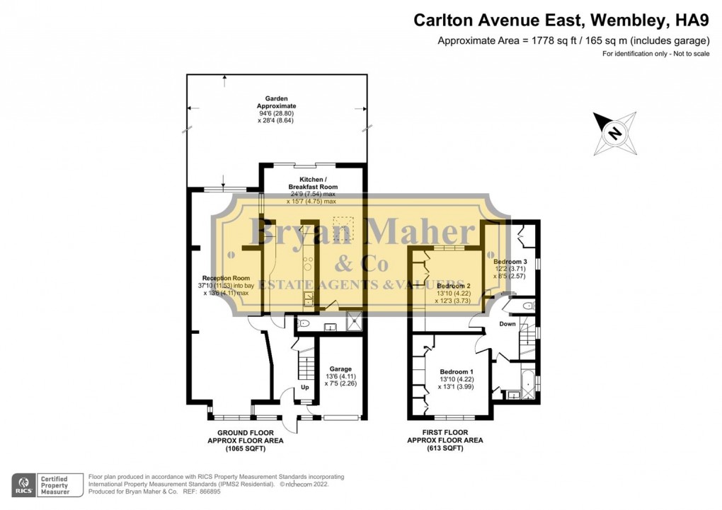 Floorplan for Carlton Avenue East, WEMBLEY PARK