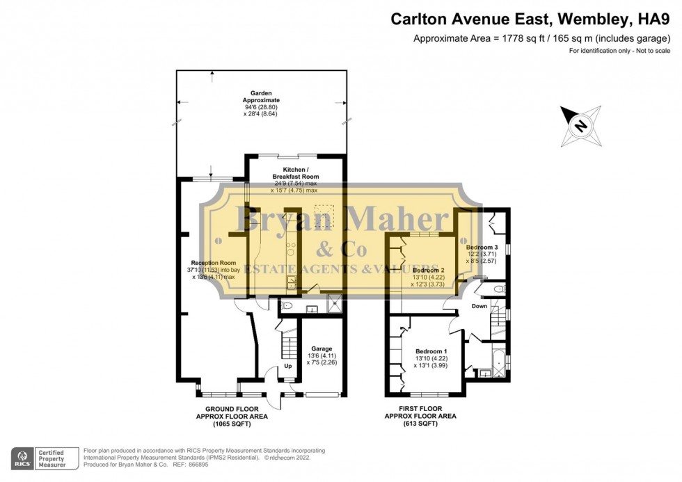 Floorplan for Carlton Avenue East, WEMBLEY PARK