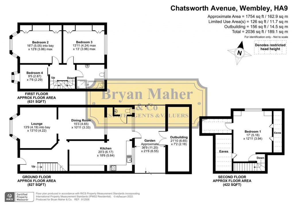 Floorplan for Chatsworth Avenue, Wembley