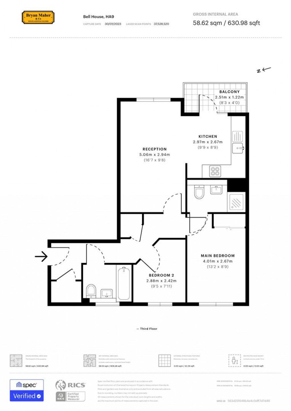 Floorplan for Hirst Crescent, Wembley