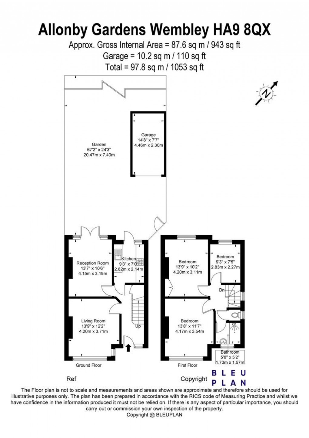 Floorplan for Allonby Gardens, Wembley