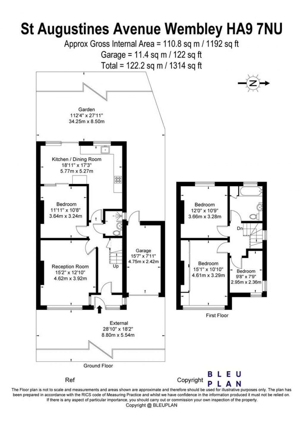 Floorplan for St. Augustines Avenue, Wembley